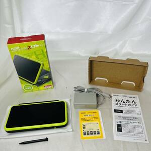 ★1円～ 美品 動作確認済 New NINTENDO 2DSLL 本体 ブラック ライム 任天堂 ニンテンドー BLACK × LIME 付属品完備 ポケモン マリオ