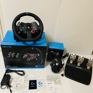 ★1円～ 新品同様 動作品 ロジクール ドライビングフォース G29 Logicool ハンコン DRIVING FORCE シフター PS4 プレステ4 完品