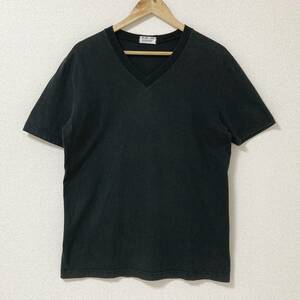 HELMUT LANG V шея одноцветный футболка черный чёрный сделано в Японии L размер Helmut Lang трикотаж с коротким рукавом Tee archive 4010373