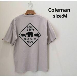 Coleman コールマン バックプリント Tシャツ ライトグレー メンズ Ｍ