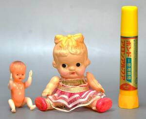 小さなセルロイドの幼児人形　小さな樹脂製赤ん坊人形　2点セット　昭和レトロ　アンティーク　セルロイド　　　　　　 　