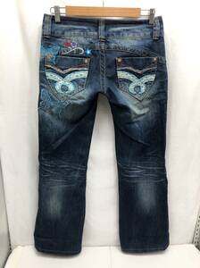 RED PEPPER красный перец джинсы женский W29 темно-синий Denim брюки Logo цветок бабочка вышивка 24052302i2