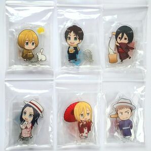 進撃の巨人　アクリルスタンドキーホルダー　全6種コンプリート品　アクスタ　アニメイトカフェ　アクキー