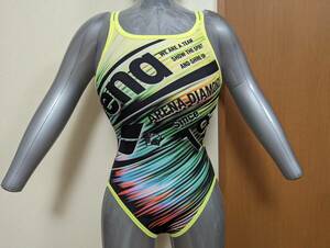  Arena tough suit super fly back double woman .. swimsuit FSA-2625W black / yellow green / yellow color size M