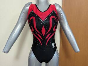 ikta-(echter) woman artistic gymnastics rhythmic sports gymnastics Dance Leotard lame cloth black / red size M