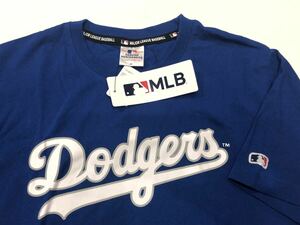 M サイズ 新品　MLB ドジャース　半袖　Tシャツ ロゴ入り　ブルー　青 コットン　メジャーリーグ