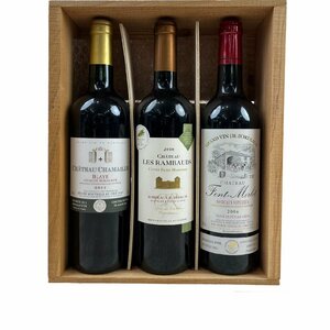 未開栓 CHATEAU LES RAMBAUDS 2010 CHATEAU Font-Merlet 2006 CHATEAU CHAMAILLE BLAYE COTES DE BORDEAUX 2011 赤ワイン3本セット 果実酒