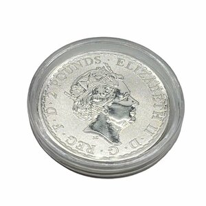 KS 美品 1オンス シルバー コイン イギリス ブリタニア 2ポンド 銀貨 1OZ 2021 タートル SV 31.3g 1oz 純銀 クリアケース入り 99.9 ②