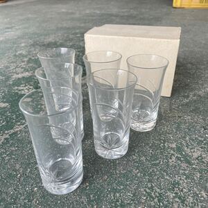 【店G-50】タンブラー グラス カットガラス クリスタルガラス 箱付 レトロ 高さ10横5.5㎝