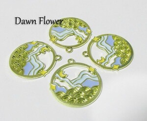 【D-0237】5pcs　星と海　30×28mm　チャーム　ハンドメイドパーツ