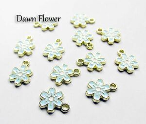 【D-0396】20pcs　桜　12×8mm　ライトブルー　チャーム　ハンドメイドパーツ