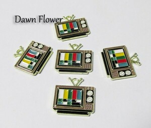 【D-0272】5pcs　テレビ　20mm　チャーム　ハンドメイドパーツ