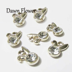 【D-1257】10pcs うさぎ　17×12mm　ゴールド　チャーム　ハンドメイドパーツ