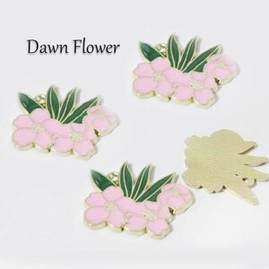 【D-0951】8pcs　花　26×22mm　ピンク　チャーム　ハンドメイドパーツ