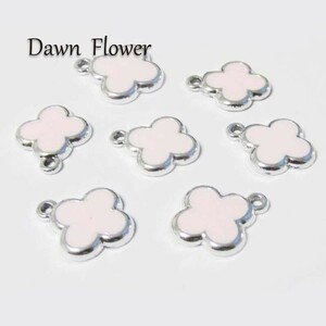 【D-1140】18pcs　クローバー　15×13mm　ピンク　チャーム　ハンドメイドパーツ