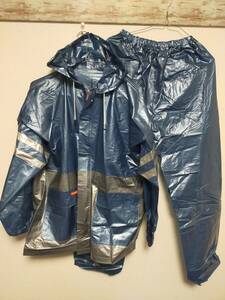 PVC vinyl suit with a hood . top and bottom set setup . feather rainsuit sauna suit 