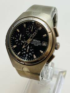 動作未確認　SEIKO セイコー WIRED ワイアード クォーツ クロノグラフ メンズ　 V657-0A30 腕時計