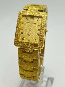 動作未確認　HANI CONINNE GOLD 999.9 ゴールド文字盤 QZ ボーイズ メンズ 腕時計 