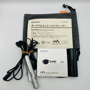 ♪A80363:SONY MZ-E700 ポータブルMDプレーヤー シルバー WALKMAN ソニー ウォークマン 動作品 中古