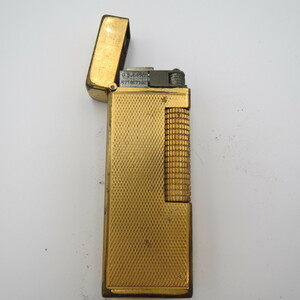 ◆K78949:dunhill ダンヒル ガスライター ゴールドカラー 箱付 喫煙具 着火× 火花× ジャンク品