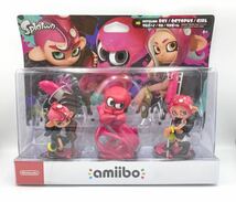 ◆A80560:amiibo アミーボ スプラトゥーン タコガール タコ タコボーイ トリプルセット switch ニンテンドースイッチ 未開封 中古品_画像1