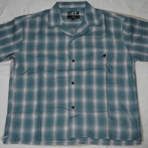 KANGOL - ポリエステル半袖オープンカラーシャツ ブルー