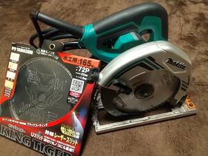 【中古美品！替え刃付き】 makita マキタ Ｍ565 165ｍｍ マルノコ 丸ノコ 丸のこ 100Ｖ グリーン 電動工具