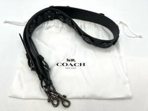 ◎8953　美品　COACH　コーチ 87293 バッグ ストラップ ショルダーベルト フラワー 花　黒 ブラック系