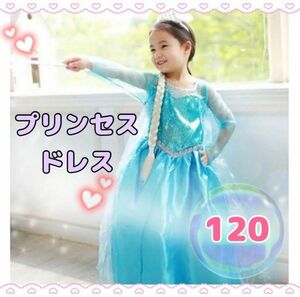 プリンセス　アナ雪　エルサ　ドレス　120 ディズニー　キッズ　仮装　ハロウィン