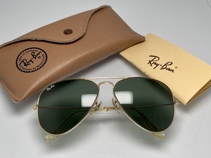 ケース冊子付★B&L RAY-BANボシュロムレイバン Metalメタル1 GOLDゴールド/G-15 アビエーターVINTAGEティアドロップUSA製サングラス L0205