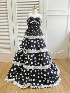  black dress 3 -years old for 100cm pink. dot pattern lovely beautiful goods The Seven-Five-Three Festival * wedding also 