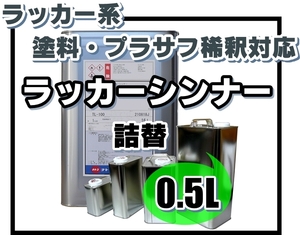 【稀釈用 ラッカーシンナー 詰替 0.5L 】■ラッカー系／塗料・プラサフの稀釈、■塗装器具の洗浄、★ラッカーうすめ液