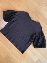 COLZA コルザ Tシャツ カットソー バルーン袖レース ブラック M_画像9