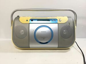 [K-2024]SONY 2009年製 CDラジオカセットコーダー★CDF-E100TV 通電.動作確認OK アンテナ折れ☆ソニー 売り切り 1円スタート♪