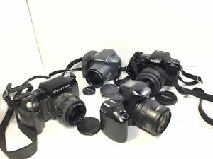 [K-2024] single‐lens reflex camera film camera * set sale PENTAX OLYMPUS Nikon*TAMRON AF 28-80mm! selling out 1 jpy start!!