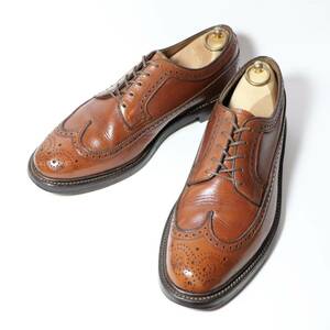 “極美品/希少品” 70s FLORSHEIM（フローシャイム）Imperial Quality US10 E ロングウイングチップ Kenmoor / ケンムール シボ革 93602 茶