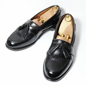“美品” Allen Edmonds（アレンエドモンズ）Cody / コーディ US10 D キルトタッセルローファー 2004年製 メッシュレザー 1809 黒 革靴