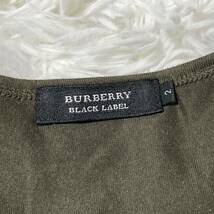 BURBERRY BLACK LABEL バーバリーブラックレーベル 半袖Tシャツ ホースロゴ ワンポイント刺繍 アーガイル柄 チェック柄 茶色 サイズ2_画像7