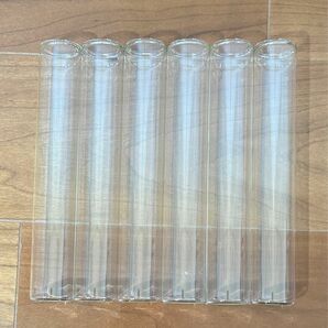 ガラス瓶 透明 小瓶 試験管 6本 セット (60ml)＋コルク栓付き