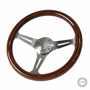  attention! wooden steering wheel 35φ real wood polish spoke Classic [N35W]