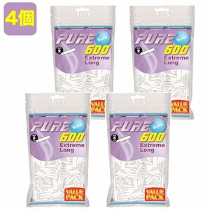 4個PURE 手巻きタバコ用フィルター6mm x 30mmバリューパック600