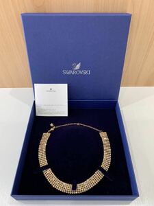 ★ SWAROVSKI ネックレス ★ スワロフスキー ラインストーン　アクセサリー ゴールド　箱付 正規品 美品 