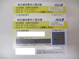 2503A　ANA 全日空 株主優待券 搭乗可能期間 2024年11月30日まで 2枚セット