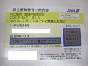 2506A　ANA 全日空 株主優待券 搭乗可能期間 2024年11月30日まで 1枚