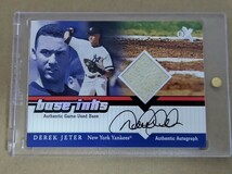 2001 Fleer Ex Derek Jeter auto game used base auto デレク ジーター 直筆 サイン 実使用ベース ヤンキース topps_画像1