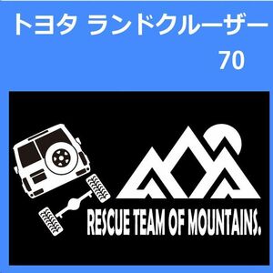 JR)TOYOTA_LAND-CRUISER_ランクル/ランドクルーザー_70_up_rear_rescue 「rescue team of mountains.」山岳救助隊 ステッカー シール