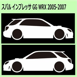 C)SUBARU_IMPREZAインプレッサワゴン_GG_WRX_2005-2007 車両ノミ左右 カッティングステッカー シール