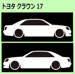 C)TOYOTA_CROWN_クラウン_17 車両ノミ左右 カッティングステッカー シール