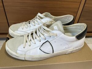 [ beautiful goods ]PHILIPPE MODEL* low cut sneakers /42/PRSX/ Vintage processing / white 