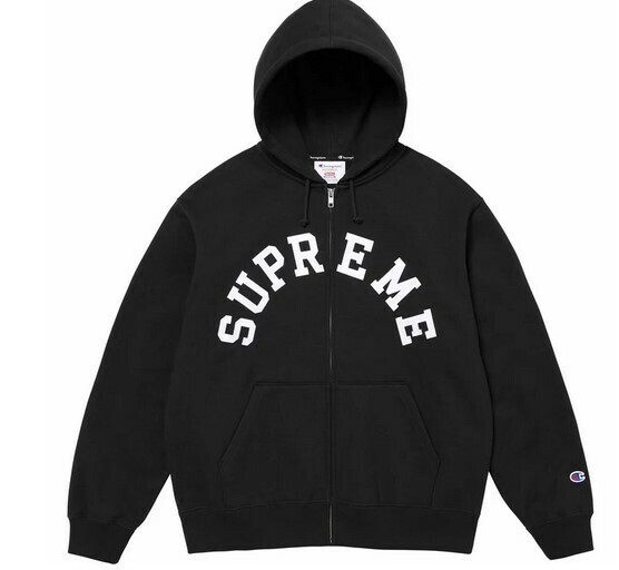 送料無料【黒・XXL】 Supreme Champion Zip Up Hooded Sweatshirt 国内 新品 24ss シュプリーム Black 黒色 ブラック パーカー フーディー